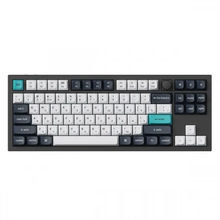 Классическая TKL (80%) механическая клавиатура Keychron Q3 Max - 3 типа подключения, 87 клавиш, цвет Carbon Black, переключатели Gateron Jupiter Banana (id 56790)