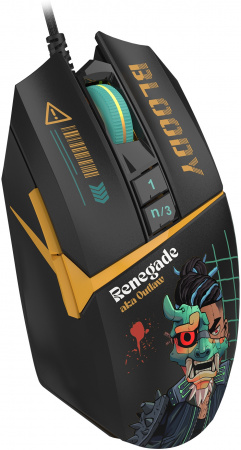 Мышь A4Tech Bloody W63 Max Renegade черный/рисунок оптическая 12000dpi USB (W63 MAX) (id 39796)