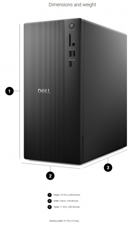 Компьютер Dell Pro Essential Tower Intel Core Ultra 9 285 / 8GB DDR5 / SSD 512GB M.2 NVMe / Intel UHD 730 Graphics (DP+HDMI)/ LAN / Wi-Fi / BT / TPM 2.0 / 180W / KB&M (USB) / Windows 11 Professional / 1 год гарантии (DPTE-5821) (id 61262)