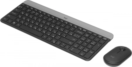 Клавиатура + мышь Logitech MK470 клав:графитовый/светло-серый мышь:графитовый USB беспроводная slim (920-009180) (id 38496)