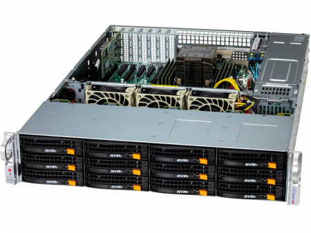 Supermicro SuperServer SSG-522B-ACR12H / 2U / 1*LGA4710 up to 350W / 8*RAM / 12*3.5" SAS/SATA/NVME + 2*2.5" SAS/SATA/NVME rear + 2*m.2 2280/22110 / 2*10Gb / 3*PCIe 5.0 x16 LP + 3*PCIe 5.0 x8 LP / 2*1200W / Rails / 12 месяцев (SSG-522B-ACR12H) (id 59823)