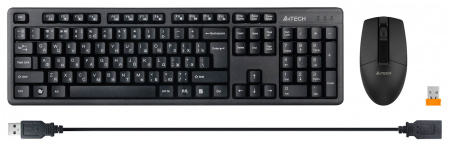 Клавиатура + мышь A4Tech 3330N клав:черный мышь:черный USB беспроводная Multimedia (id 39170)