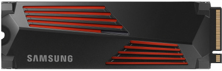 Твердотельный накопитель SSD M.2 2280 4TB Samsung 990 PRO with Heatsink MZ-V9P4T0GW PCIe Gen4x4 with NVMe, 7450/6900, IOPS 1600/1550K, MTBF 1.5M, Samsung V-NAND TLC, 4GB LPDDR4MB, 2400TBW, RTL (id 60665)