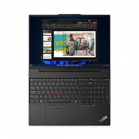 Ноутбук Lenovo ThinkPad E16 G2 Intel Core Ultra 5 125U / 32GB DDR5 / 512GB SSD / 16" WUXGA (1920x1200) IPS, 300 nits, Anti-glare / Intel Graphics / Fingerprint / Thunderbolt 4 / LAN / WiFi / BT / Cam / 47Wh / 65W / BacklitKB / NoOS / Black / 1Y (id 55905)