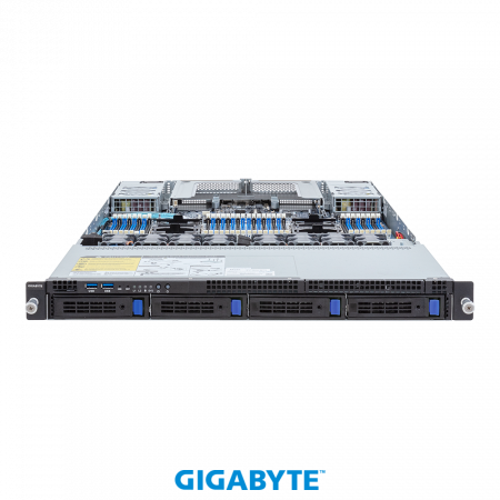GigaByte 1U R183-S93-AAB1/ABB1 / 1U / 2*LGA4677 up to 350W / 32*RAM / 4*3.5" SAS/SATA / 2*1Gb / 2*OCP 3.0 / 2*FHHL Gen5 x16 / 2*800W / Rails / 1Y (id 54501)