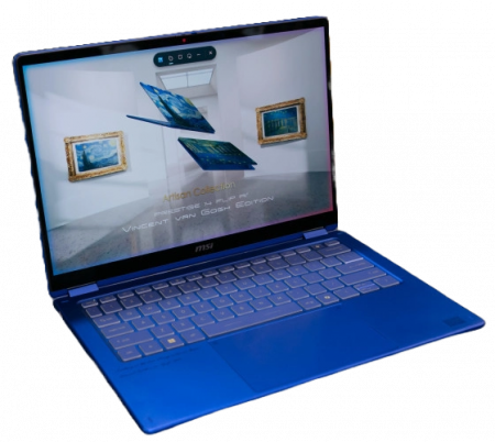 Ноутбук MSI Prestige 14 Flip AI+ VanGoghEdition D3M Intel Ultra X9 378H/32GB LPDDR/1TB/ 14"(1920x1200) IPS AG,OLED Touch 300nits,1000:1,100% DCI-P3/ Intel Arc Graphics/WiFi/BT/TPM/FPR/Thunderbolt/ FHDcam+IR/BKLTKB/ Win11Pro/1Y (9S7-14T235-400) (id 60541)
